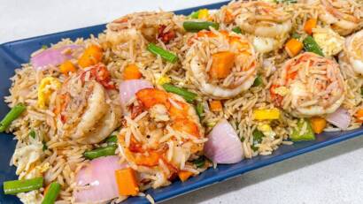 Asian Fried Rice 101 Fish, Chicken, Shrimp, and Veggies, Oh My!