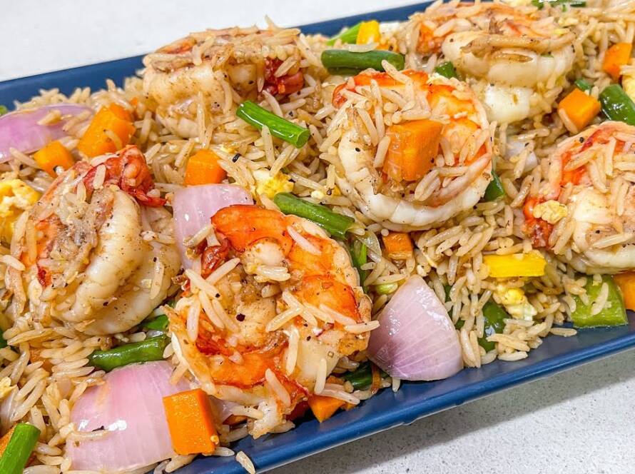 Asian Fried Rice 101 Fish, Chicken, Shrimp, and Veggies, Oh My!